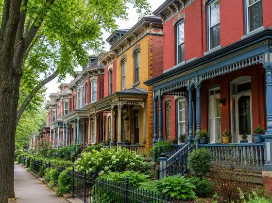 Hanover Avenue, The Fan. Porches face west.